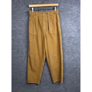 Free People Womens L Brown Utility‎ Pants Trousers High Waist Pockets